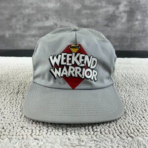 Vintage Weekend Warrior Mesh Snapback Trucker Hat OSFA Workwear Sakrete Grey Cap